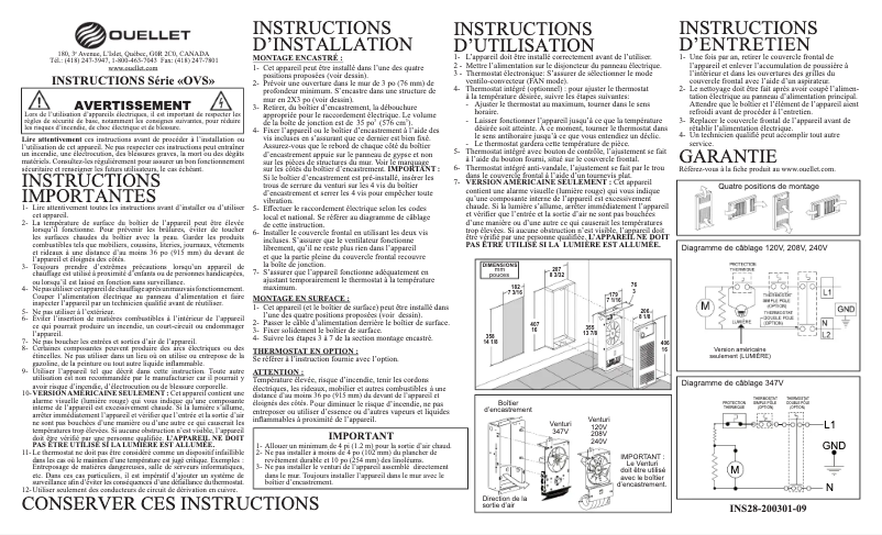 Page 1 of the manual User Manual Ouellet OVS1000AM