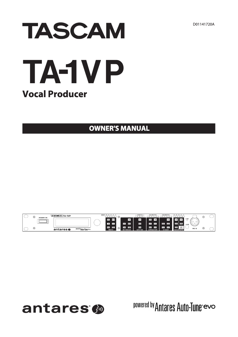 First page image of the manual for TA-1VP