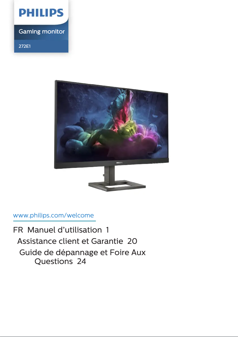 Page 1 of the manual User Manual Philips E Line 272E1GAEZ