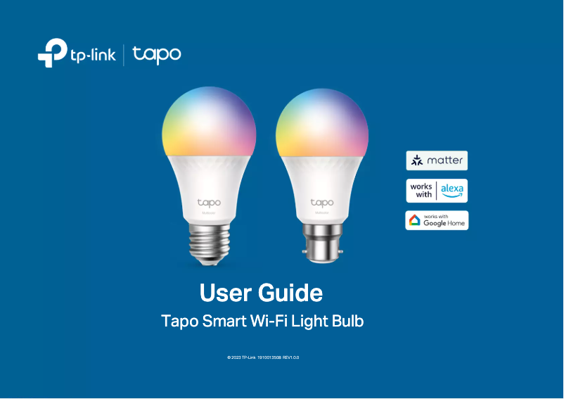 First page image of the manual for Tapo L535E