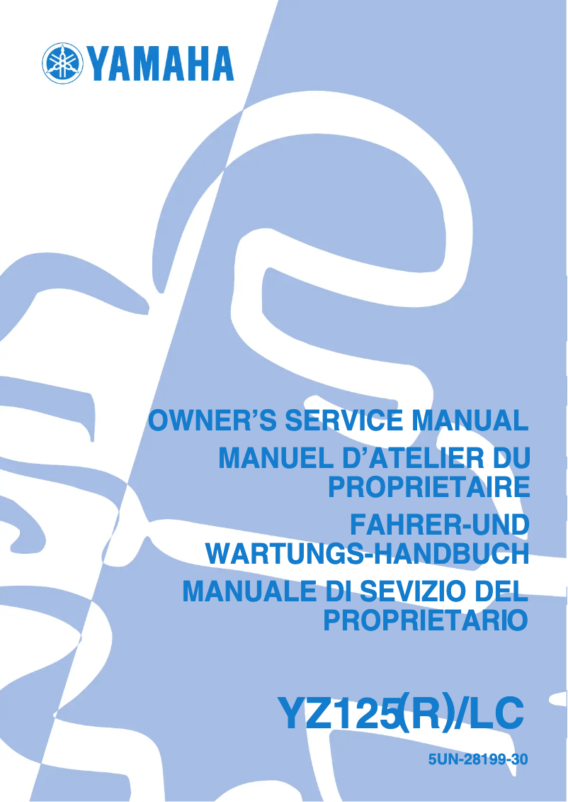 Page 1 of the manual User Manual Yamaha YZ125LC