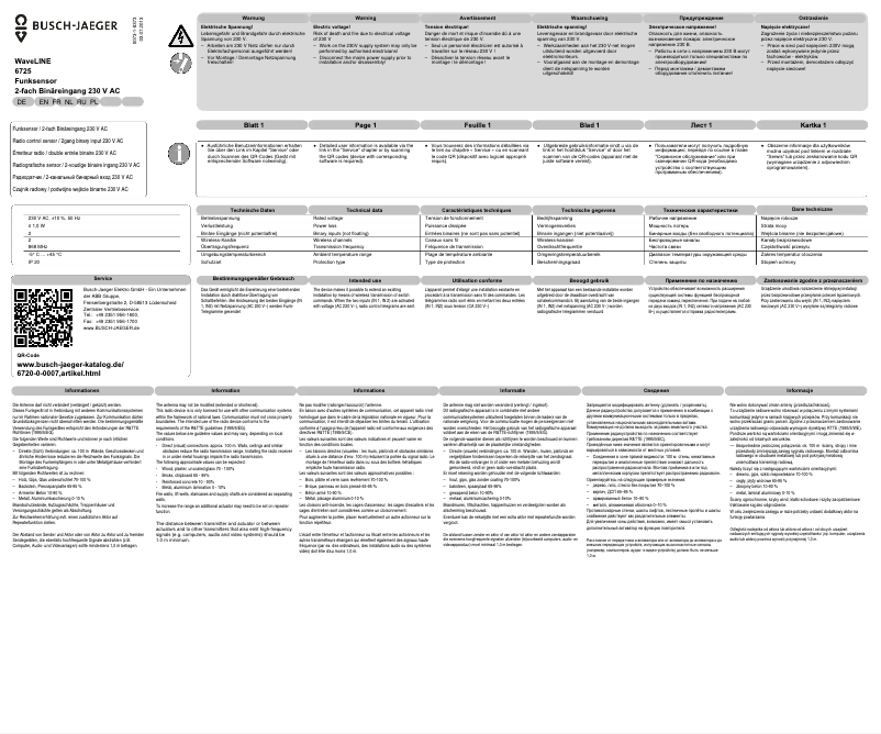 First page image of the manual for 6725