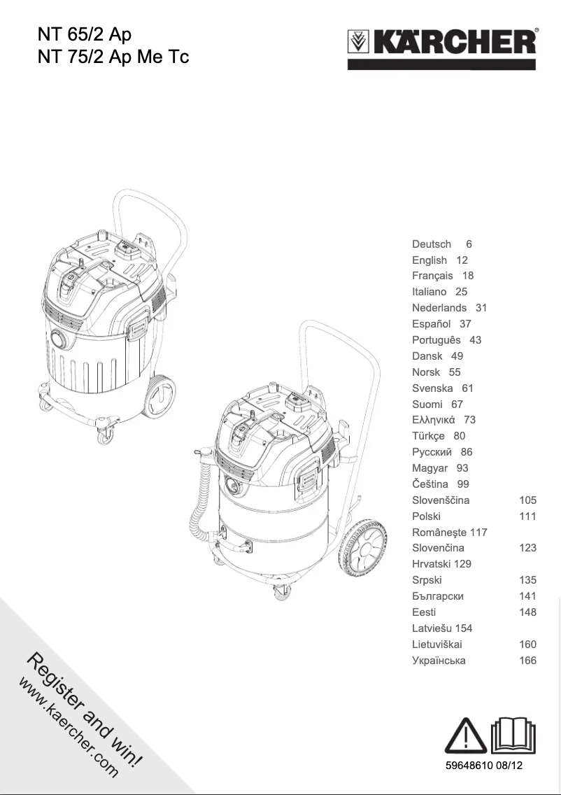 Page 1 of the manual User Manual Kärcher NT 75/2 Ap Me Tc