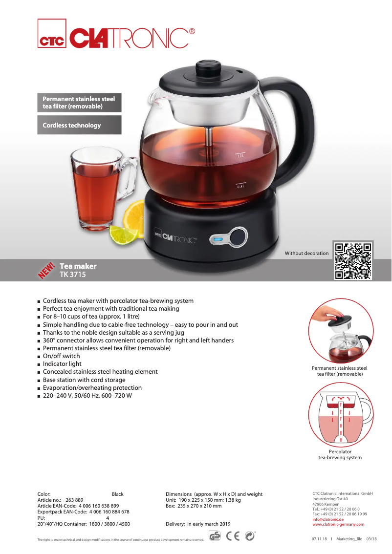 First page image of the manual for TK 3715