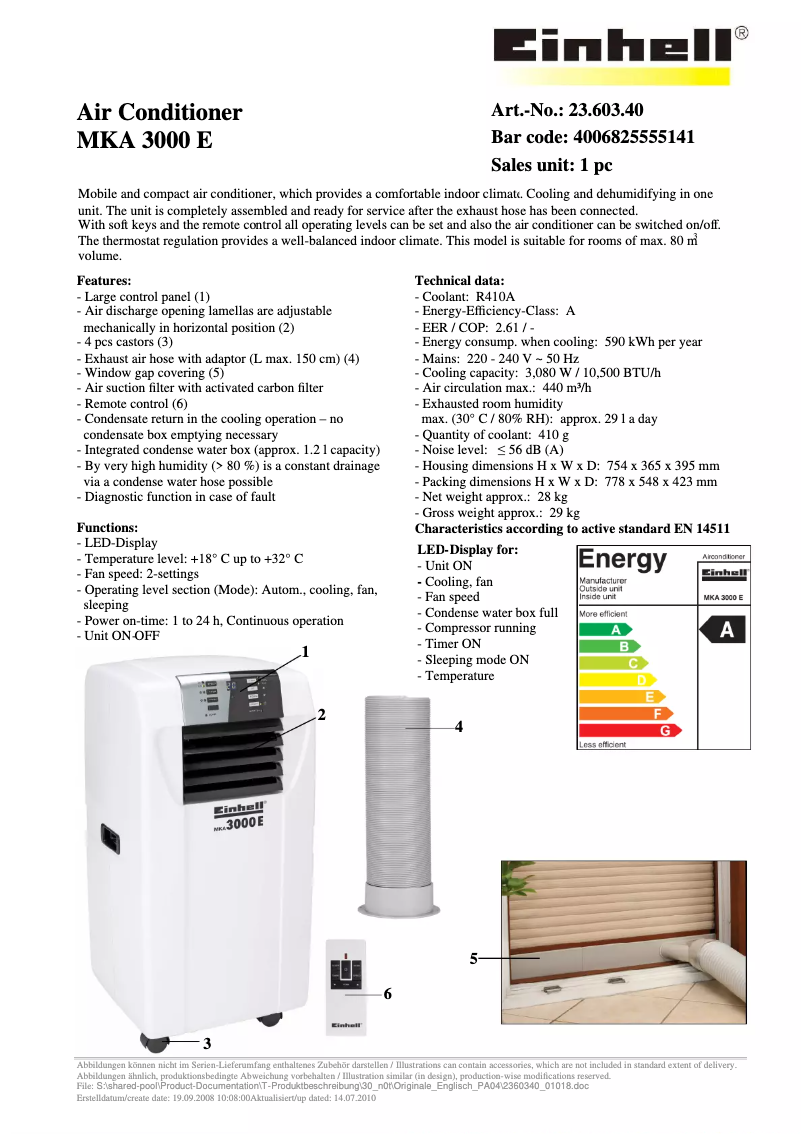 First page image of the manual for MKA 3000 E