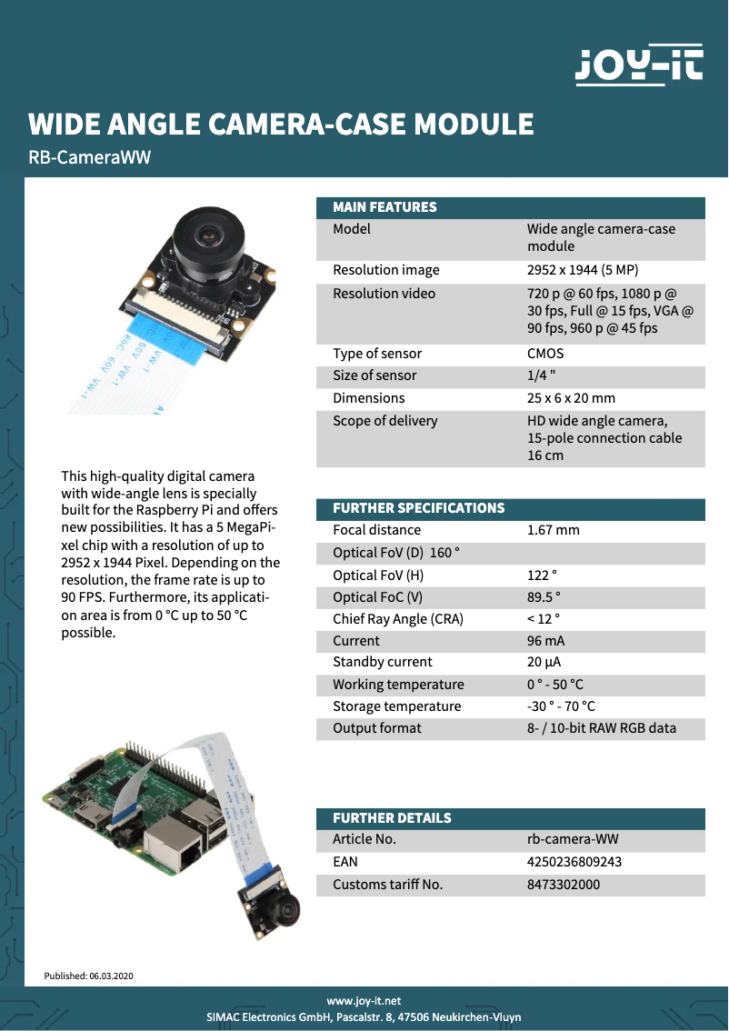 Image de la première page du manuel de l'appareil rb-camera-ww