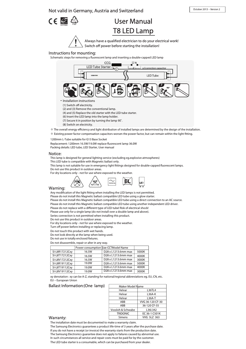 First page image of the manual for SI-L8T17212CEU