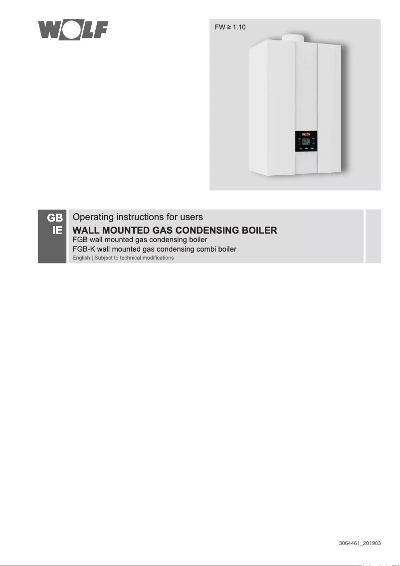 Page 1 of the manual User Manual Wolf FGB-K-24