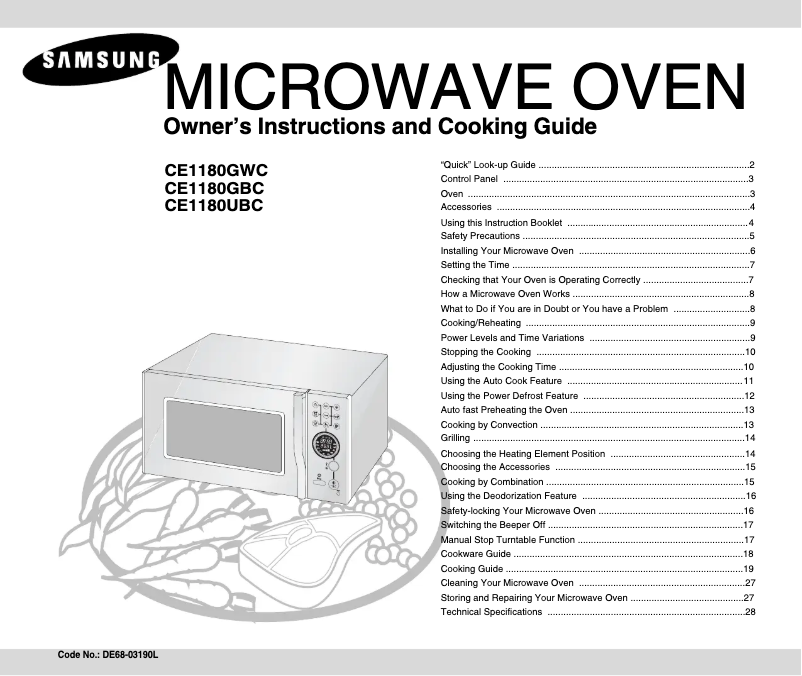 Page 1 of the manual User Manual Samsung CE1180GBC