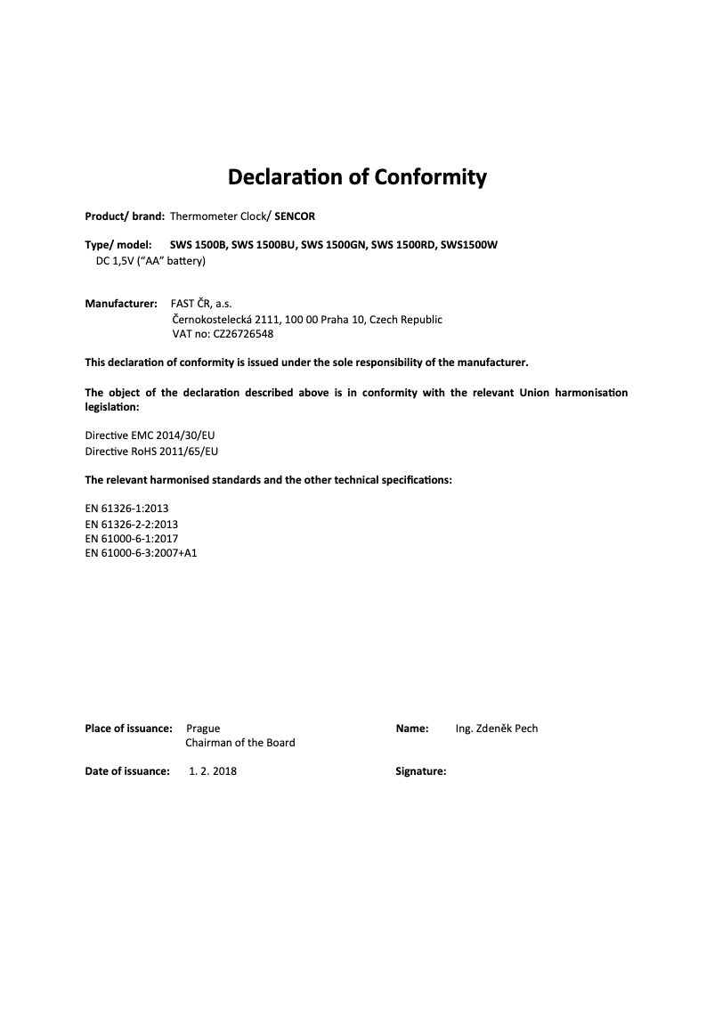 Page 1 de la notice Manuel utilisateur Sencor SWS 1500BU