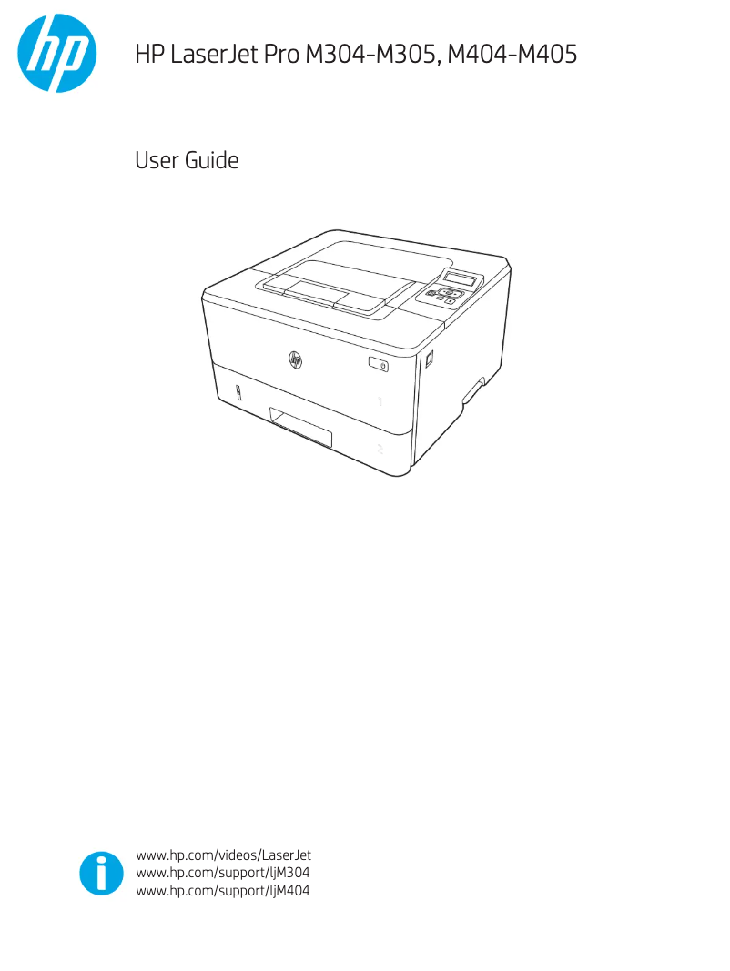 First page image of the manual for LaserJet Pro M304a