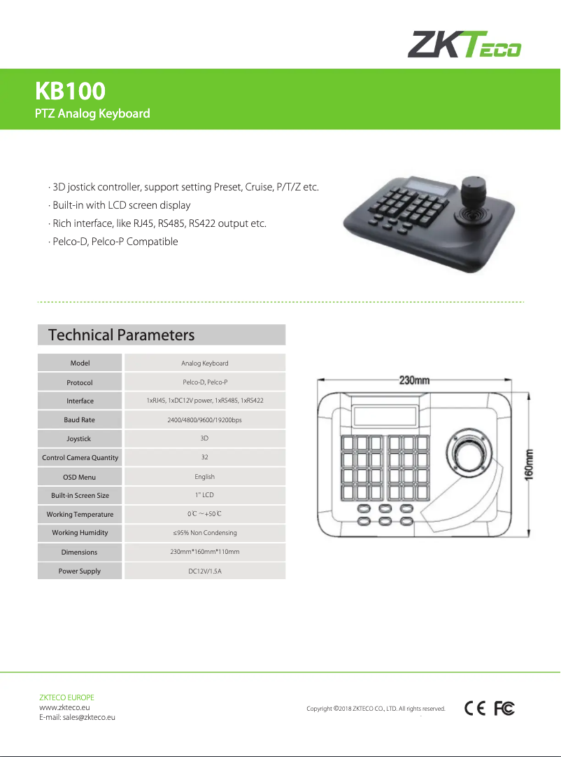Image de la première page du manuel de l'appareil KB100