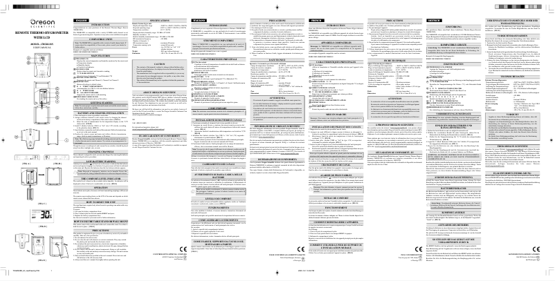 First page image of the manual for THGR238N