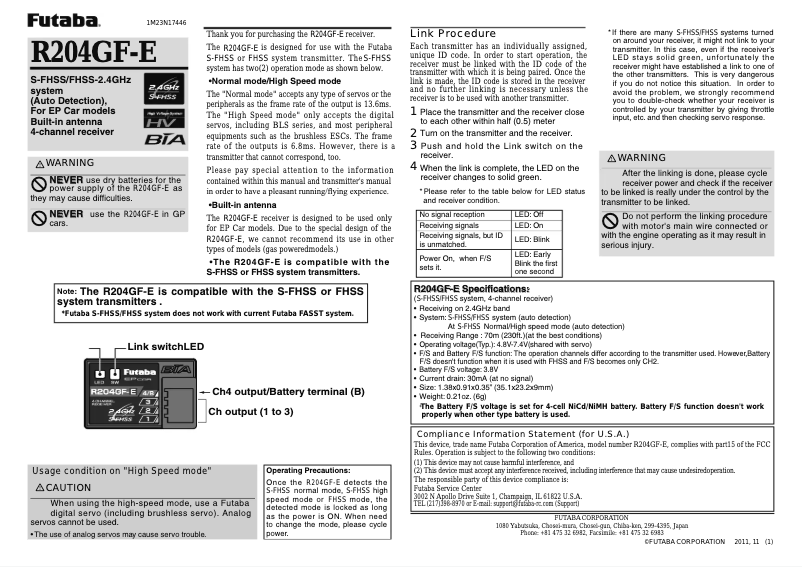 First page image of the manual for R204GF-E