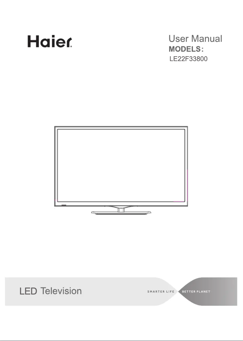 First page image of the manual for LE22F33800