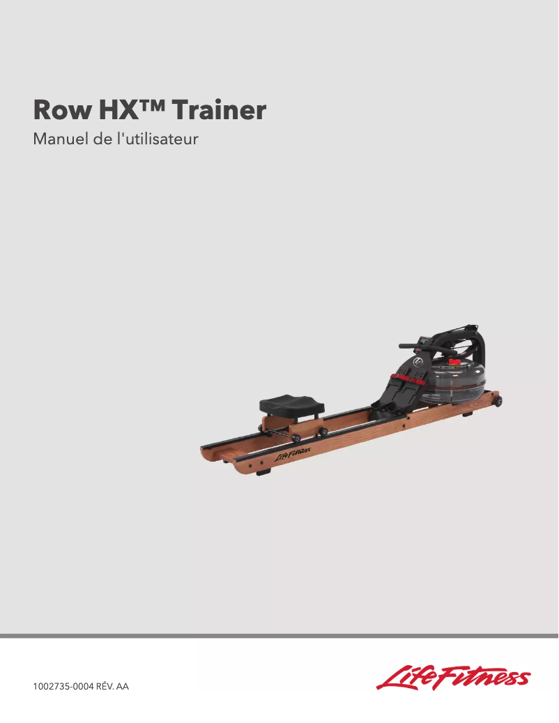 First page image of the manual for Row HX