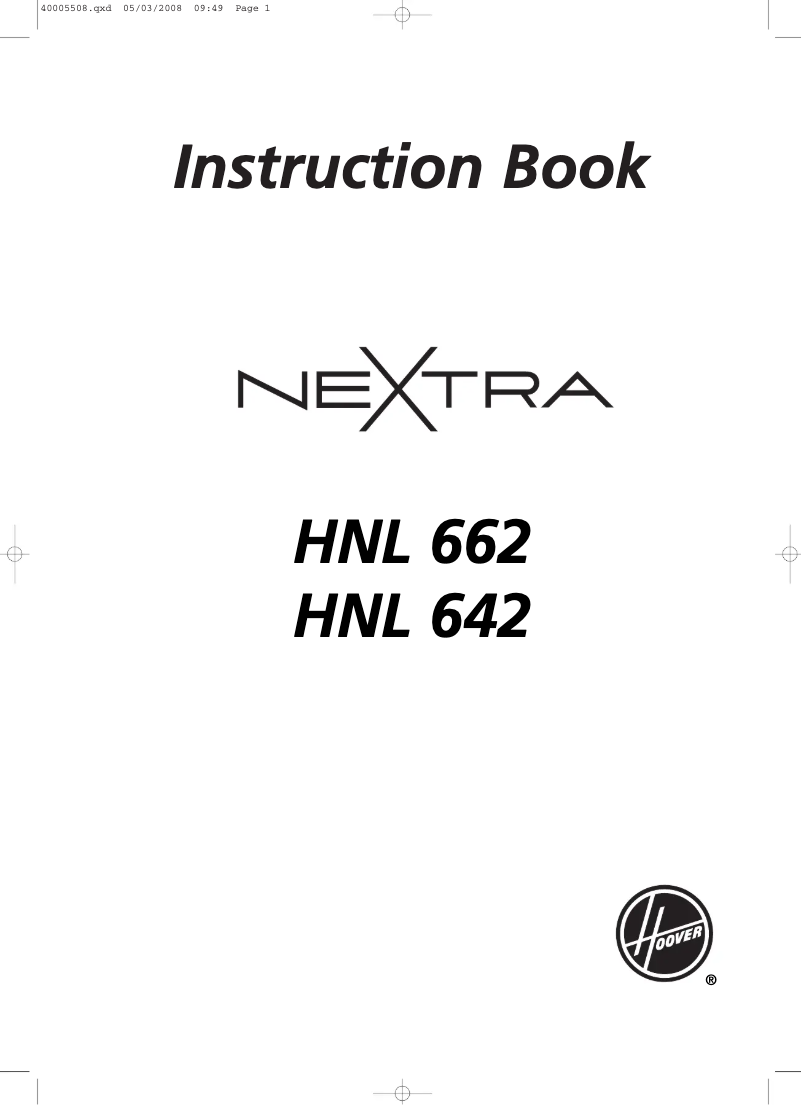 First page image of the manual for HNL 642 Nextra