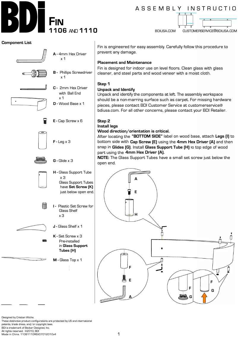 Page 1 of the manual Installation Guide BDI Fin 1110