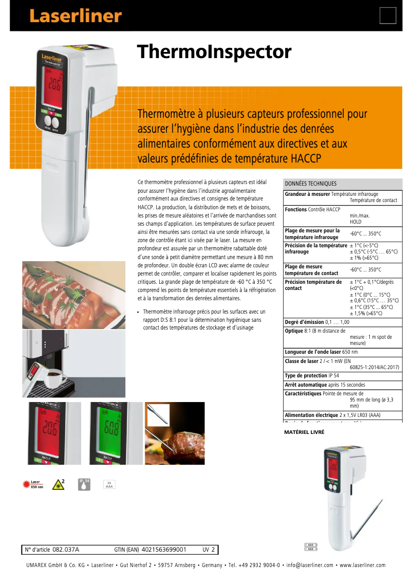 First page image of the manual for ThermoInspector