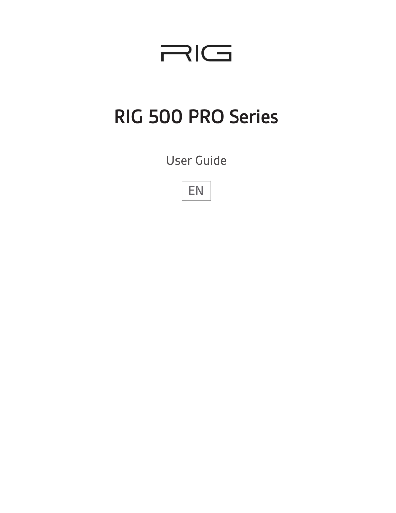 First page image of the manual for RIG 500 Pro Esports
