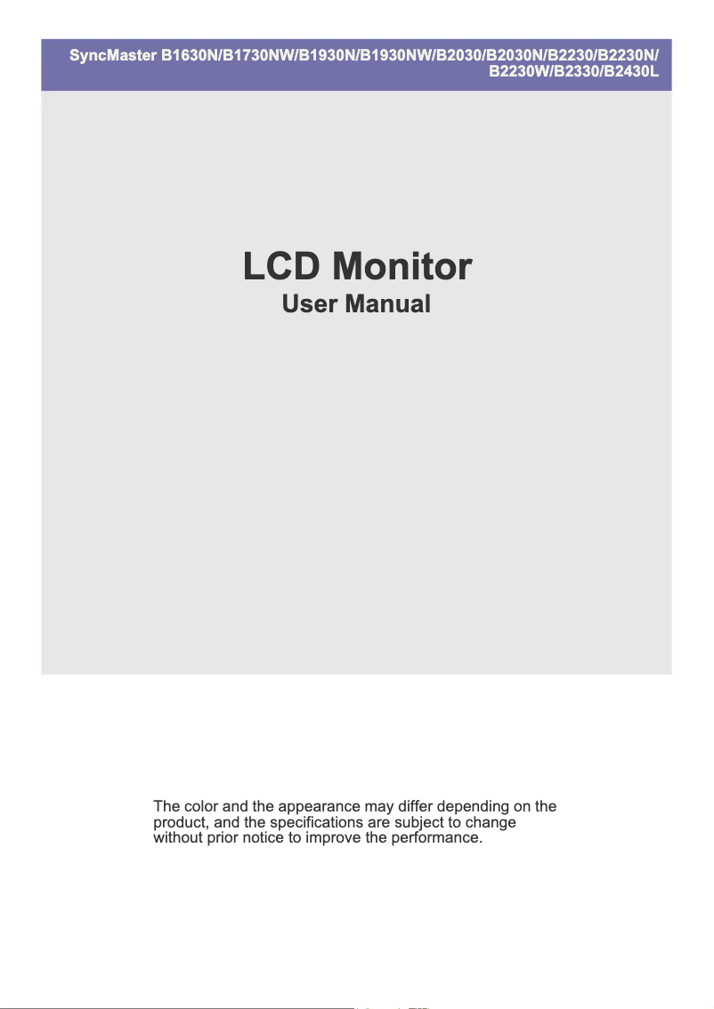 Page 1 of the manual User Manual Samsung SyncMaster B1730NW