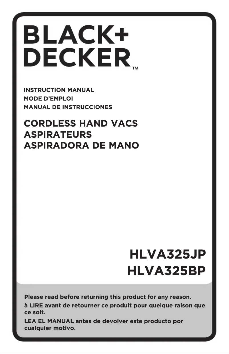 First page image of the manual for HLVA325BPS