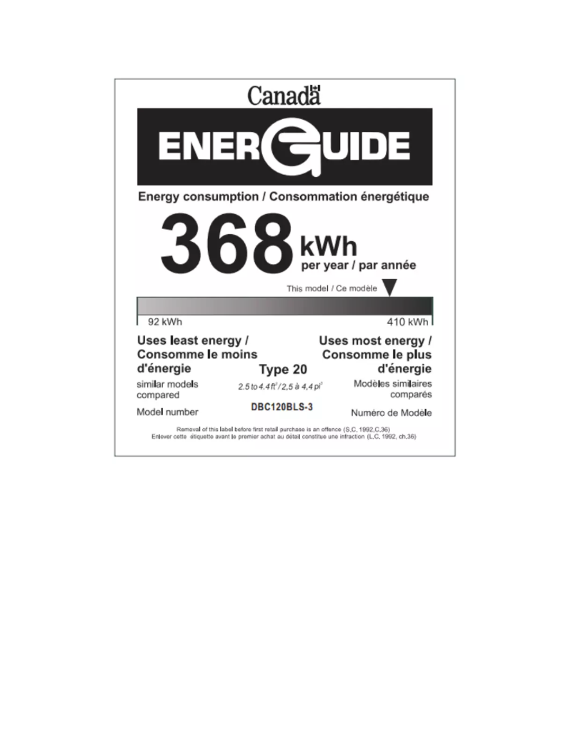 Page 1 of the manual Energy Label Danby DBC120BLS