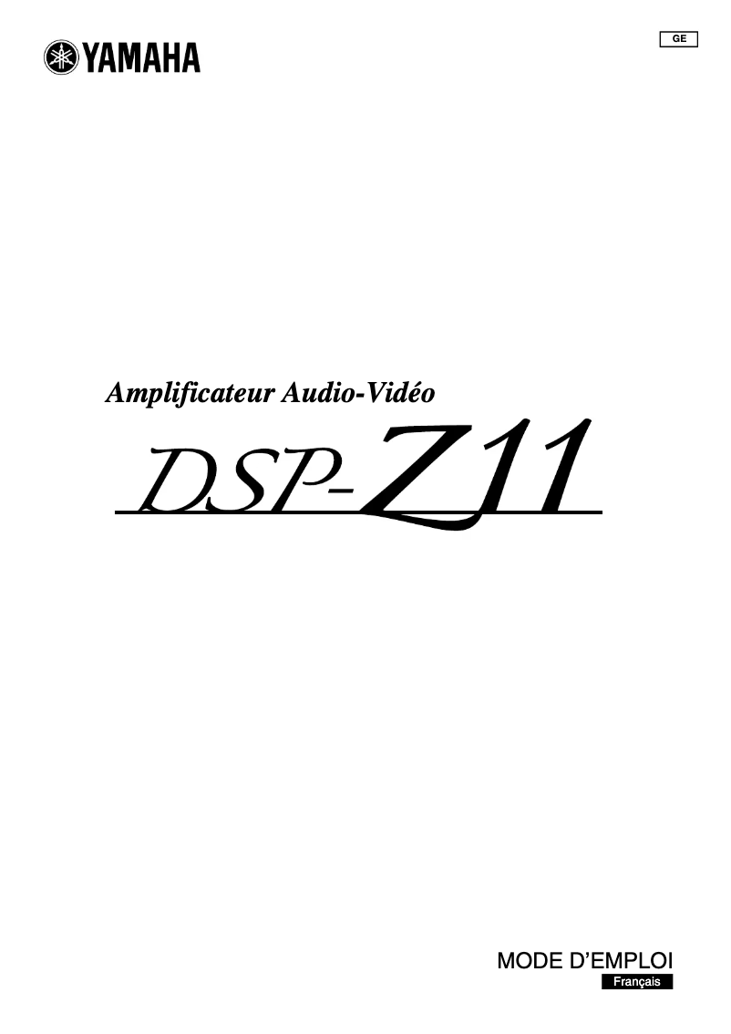Page 1 of the manual User Manual Yamaha DSP-Z11