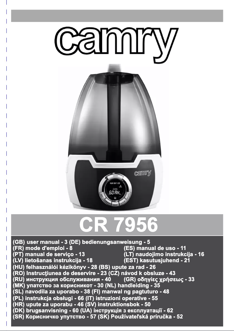First page image of the manual for CR 7956