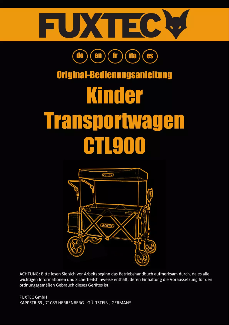 First page image of the manual for FX-CTL900