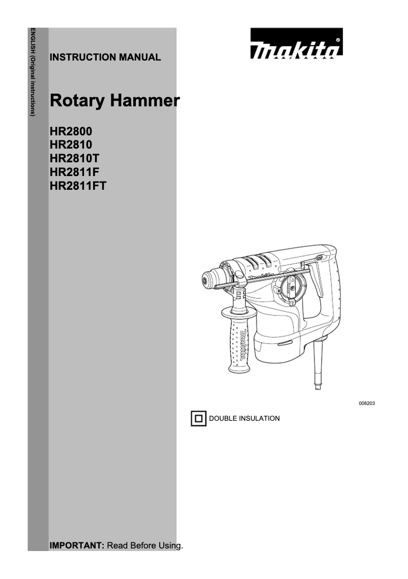 First page image of the manual for HR2811FX1