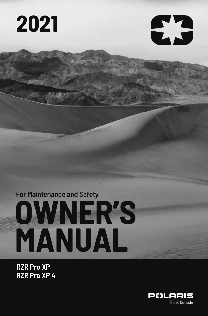 First page image of the manual for RZR Pro XP 4 Sport (2021)
