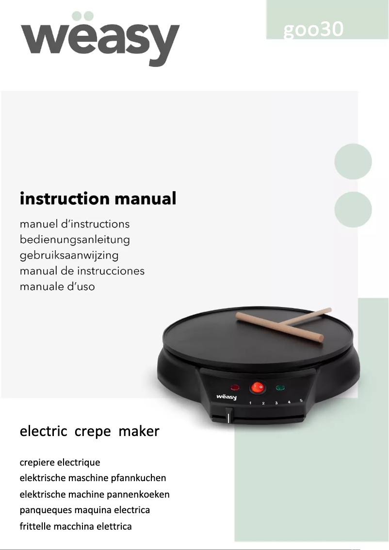 First page image of the manual for GOO30