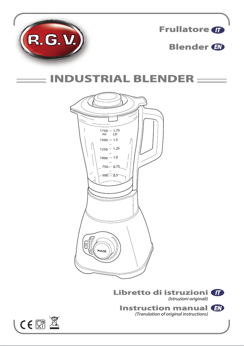 Image de la première page du manuel de l'appareil Industrial Blender