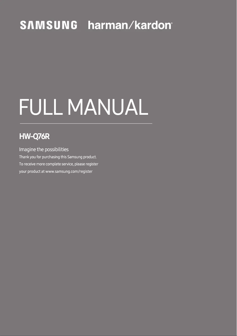 Page 1 of the manual User Manual Samsung HW-Q76R