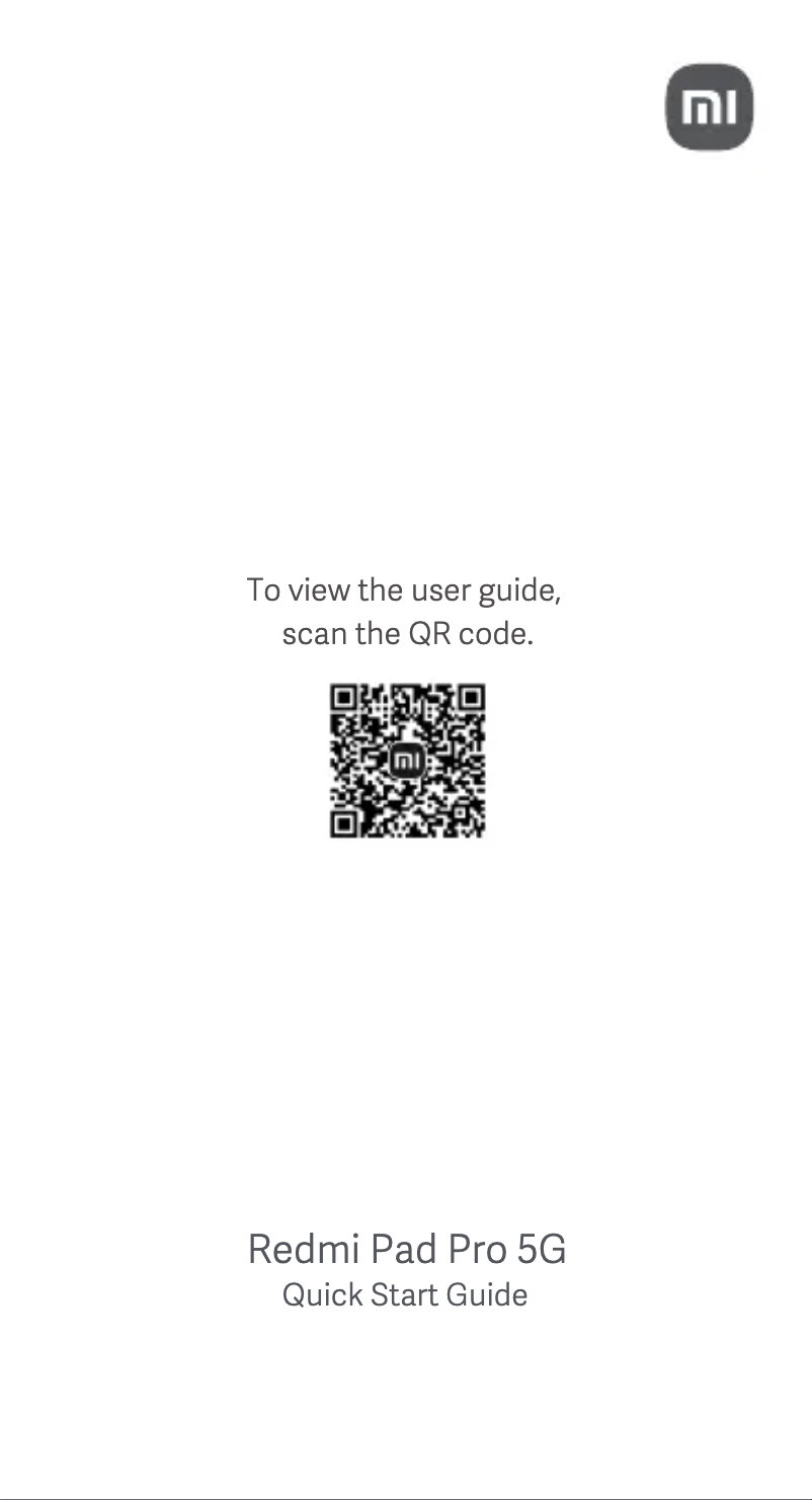 Page 1 of the manual User Manual Xiaomi Redmi Pad Pro