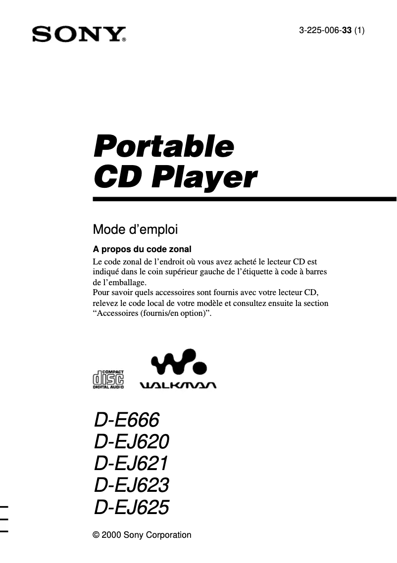 First page image of the manual for D-EJ623