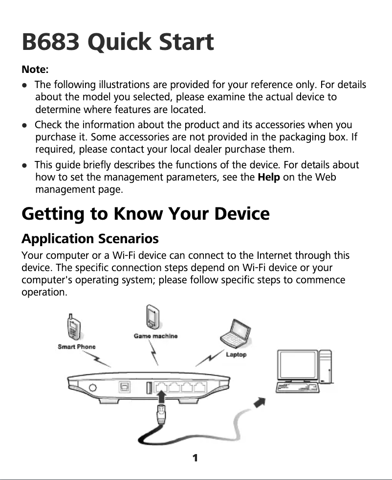 Page 1 de la notice Manuel utilisateur Huawei B683