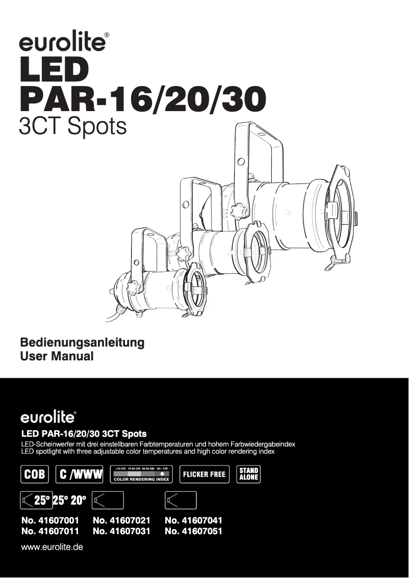 Page 1 of the manual User Manual Eurolite LED PAR-20