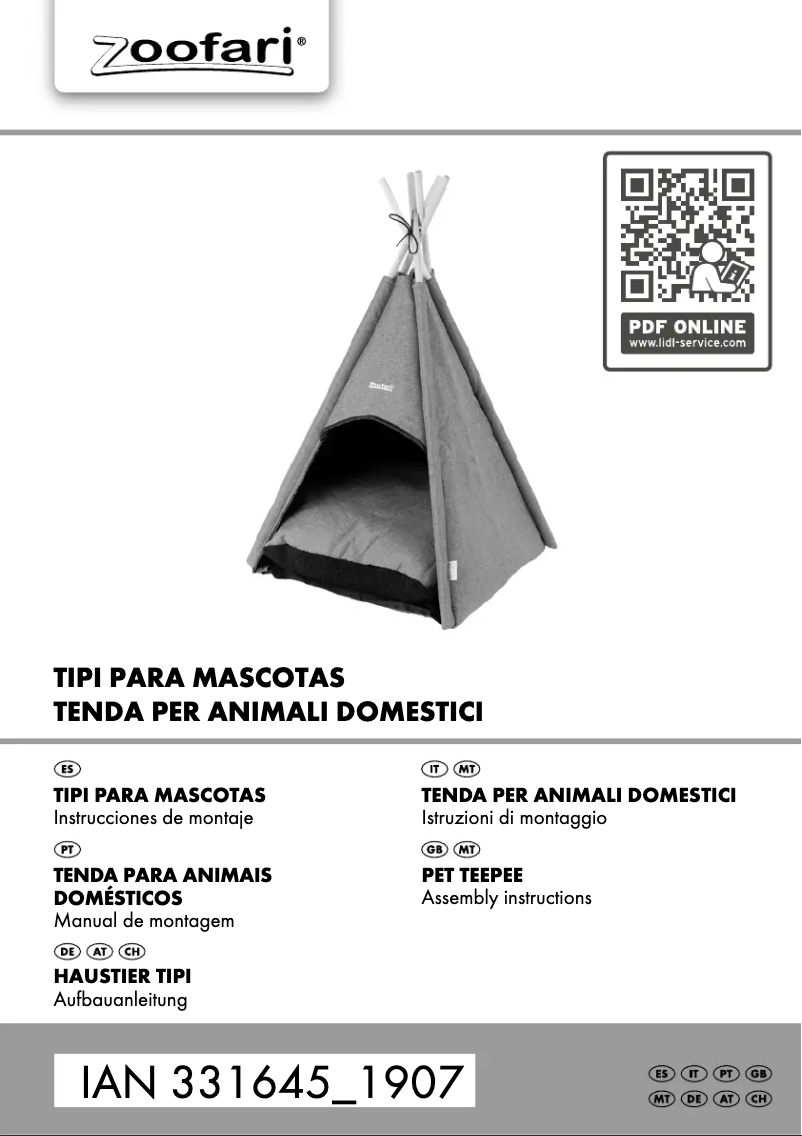 First page image of the manual for IAN 331645