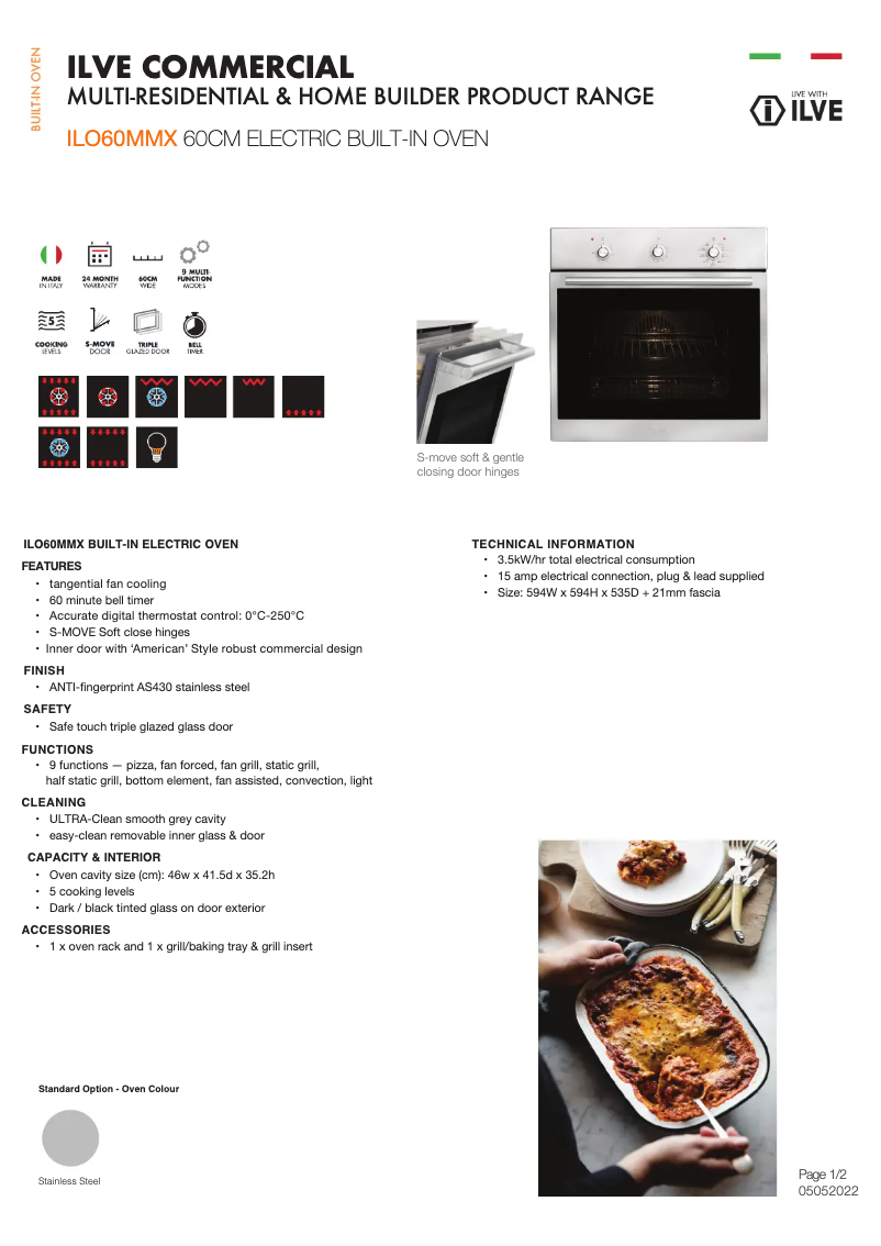 First page image of the manual for ILO60MMX