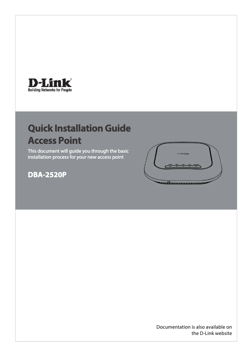 First page image of the manual for DBA-2520P
