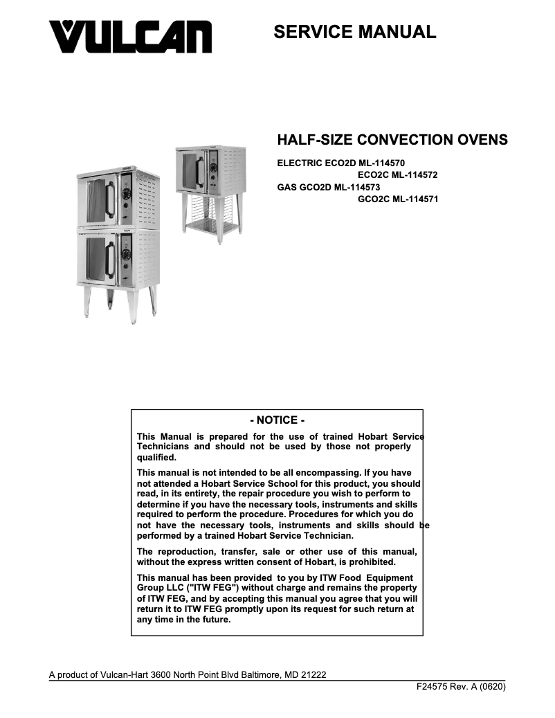Page 1 of the manual User Manual Vulcan GCO2D
