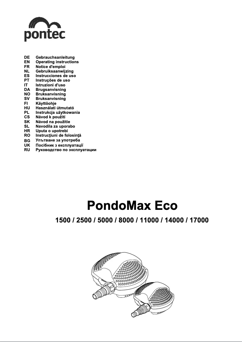 First page image of the manual for PondoMax Eco 17000