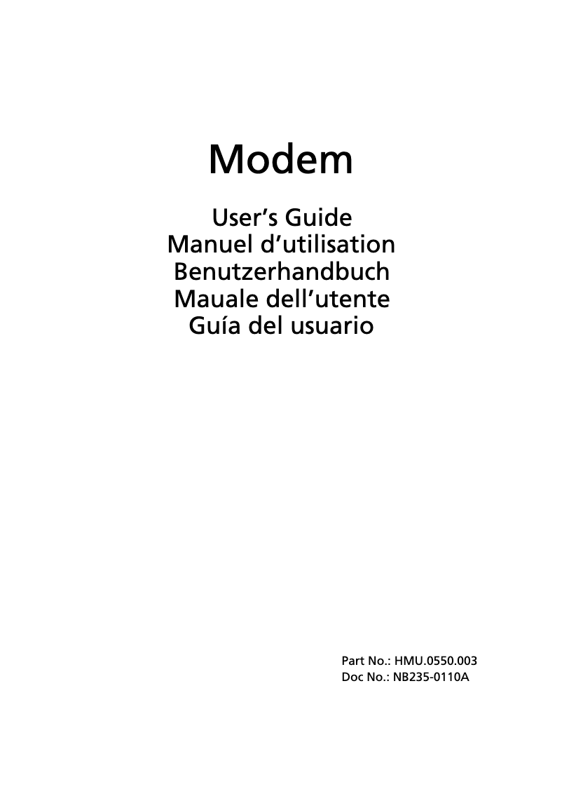 First page image of the manual for System Modem