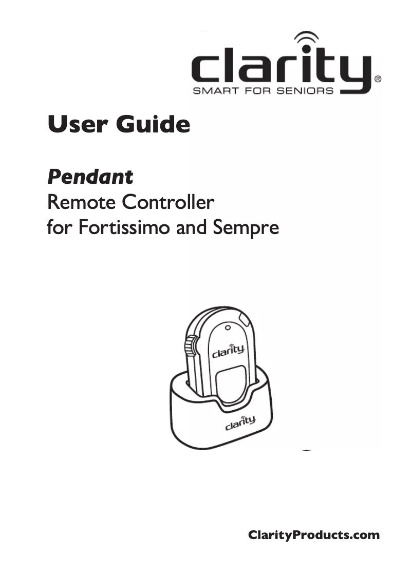 Page 1 of the manual User Manual Clarity Pendant