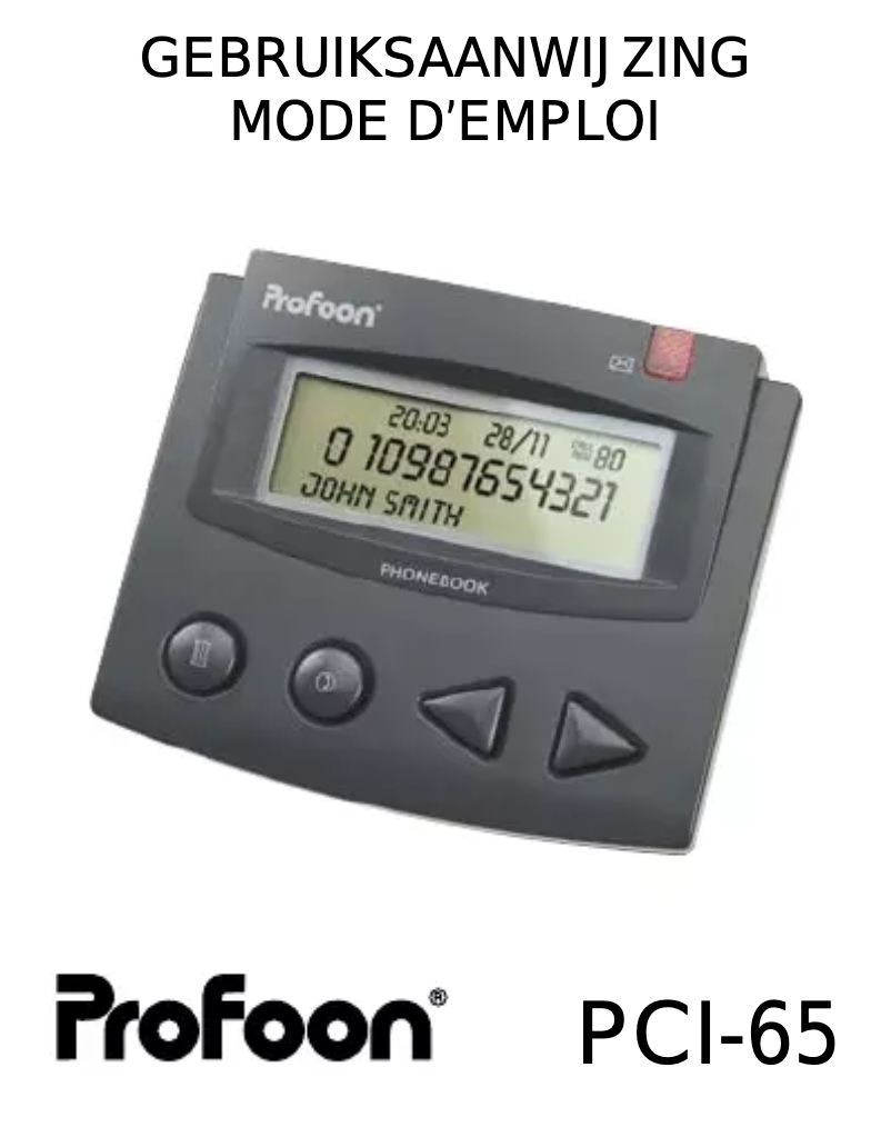 Page 1 of the manual User Manual Profoon PCI-65