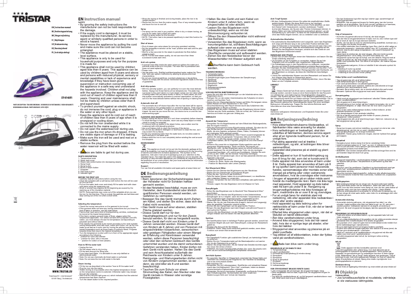 Page 1 of the manual User Manual TriStar ST-8143FI