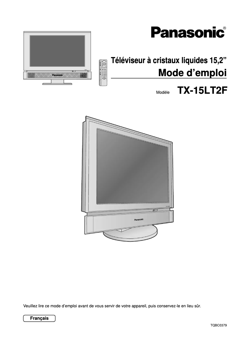 First page image of the manual for Viera TX-15LT2F