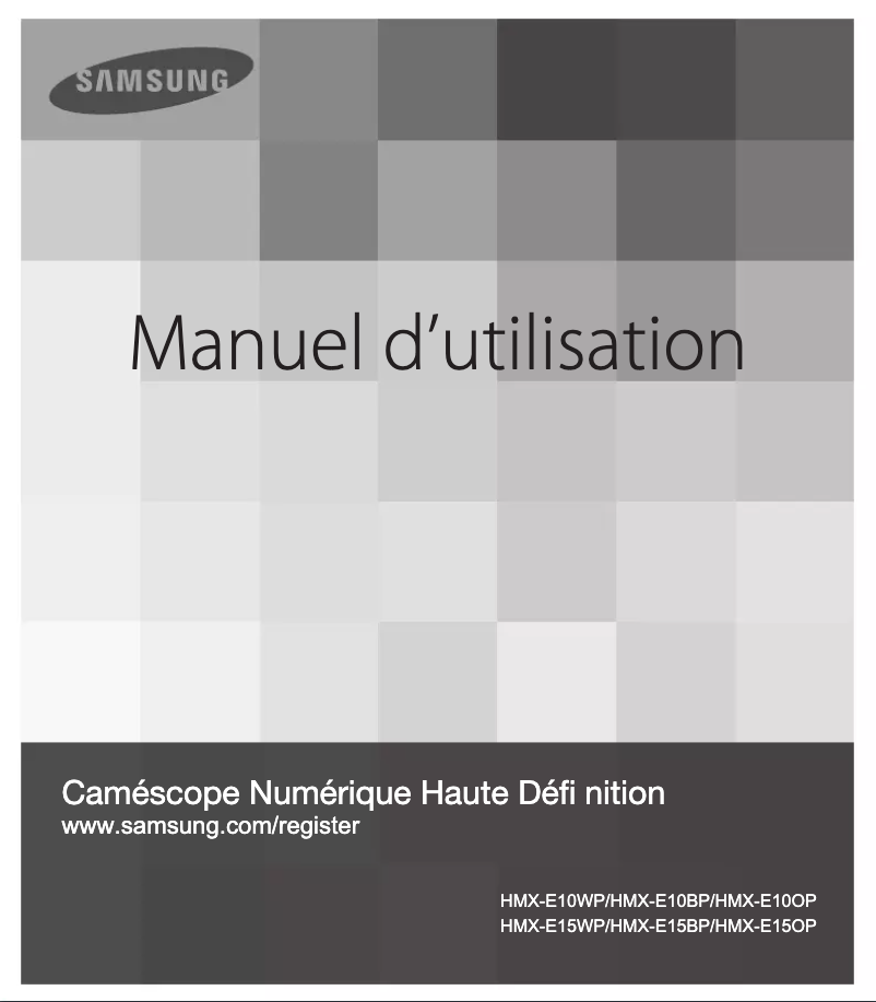 Page 1 of the manual User Manual Samsung HMX-E10WP